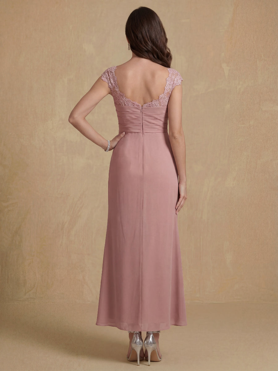 Sheath/Column Square Neck Sleeveless Mother of the Bride Dresses with Appliques