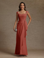 Sheath/Column Square Neck Sleeveless Mother of the Bride Dresses with Appliques
