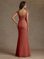 Sheath/Column Square Neck Sleeveless Mother of the Bride Dresses with Appliques