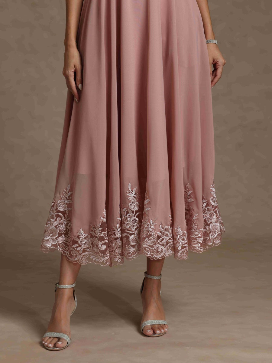 A-Line/Princess V Neck Short Sleeves Mother of the Bride Dresses With Beading & Lace