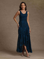 A-Line/Princess Scoop Sleeveless Mother of the Bride Dresses With Jacket & Lace