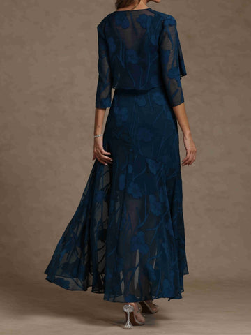 A-Line/Princess Scoop Sleeveless Mother of the Bride Dresses With Jacket & Lace