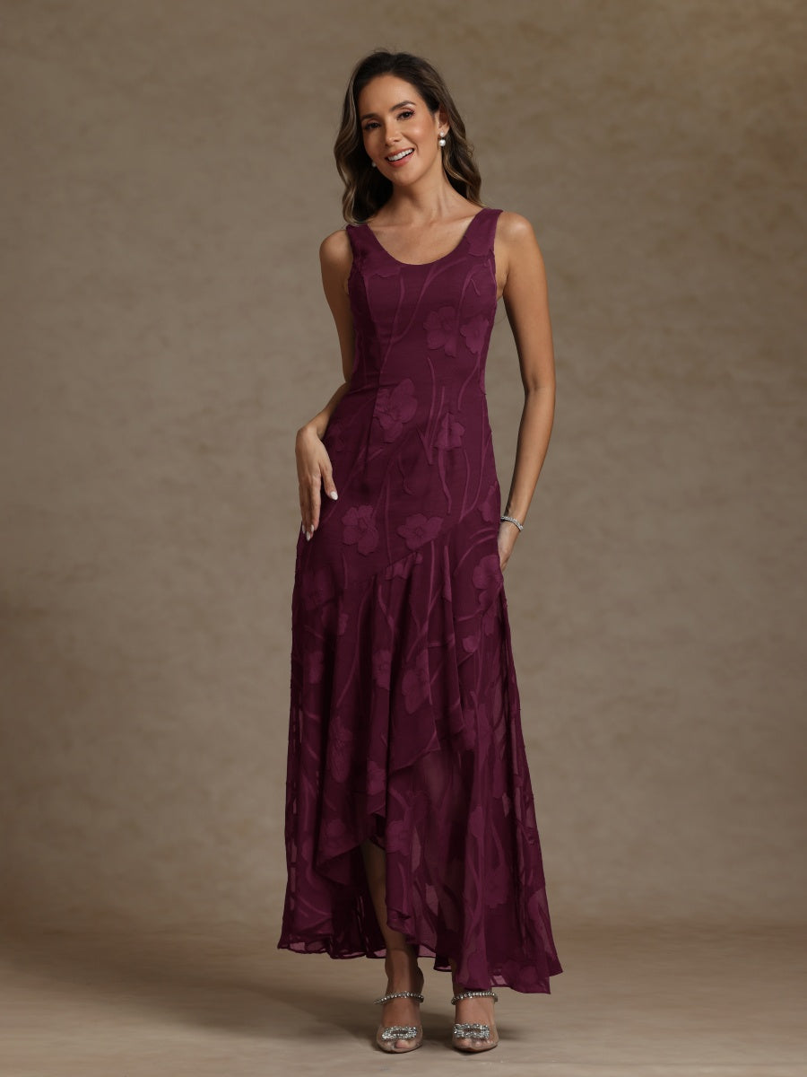 A-Line/Princess Scoop Sleeveless Mother of the Bride Dresses With Lace