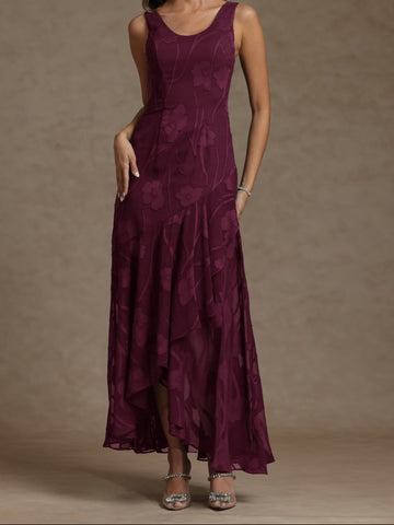 A-Line/Princess Scoop Sleeveless Mother of the Bride Dresses With Lace