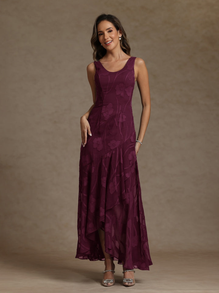 A-Line/Princess Scoop Sleeveless Mother of the Bride Dresses With Lace