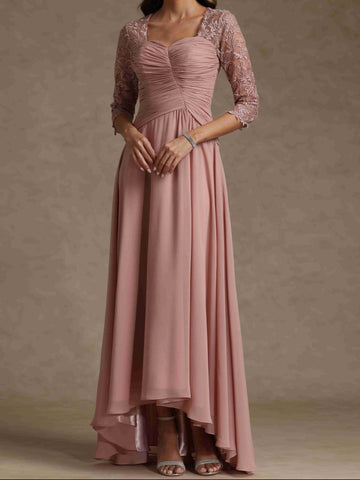 A-Line/Princess Sweetheart Half Sleeves Mother of the Bride Dresses With Lace