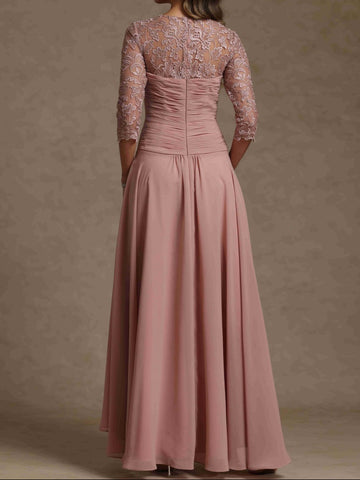 A-Line/Princess Sweetheart Half Sleeves Mother of the Bride Dresses With Lace