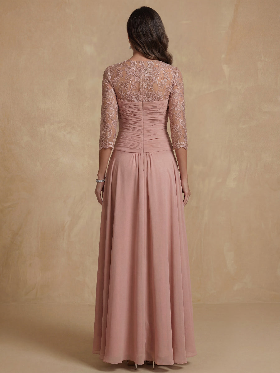 A-Line/Princess Sweetheart Half Sleeves Mother of the Bride Dresses With Lace