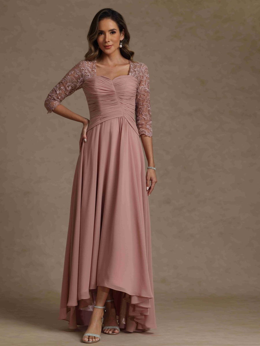 A-Line/Princess Sweetheart Half Sleeves Mother of the Bride Dresses With Lace
