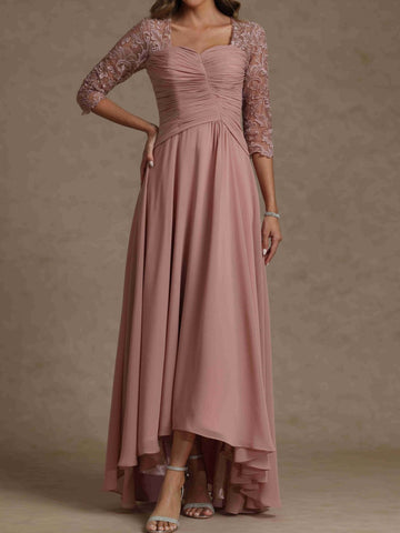 A-Line/Princess Sweetheart Half Sleeves Mother of the Bride Dresses With Lace