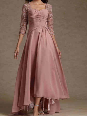 A-Line/Princess Sweetheart Half Sleeves Mother of the Bride Dresses With Lace