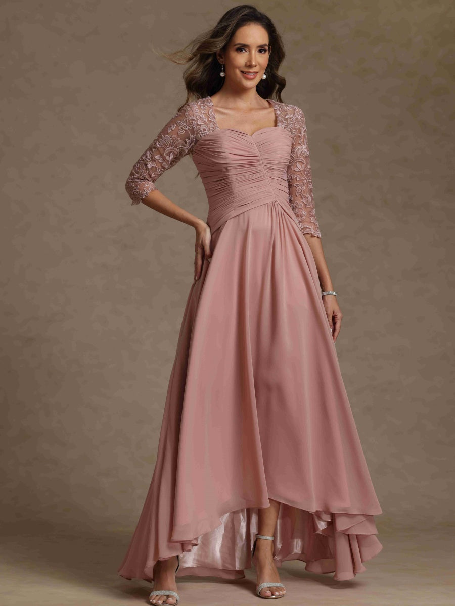 A-Line/Princess Sweetheart Half Sleeves Mother of the Bride Dresses With Lace