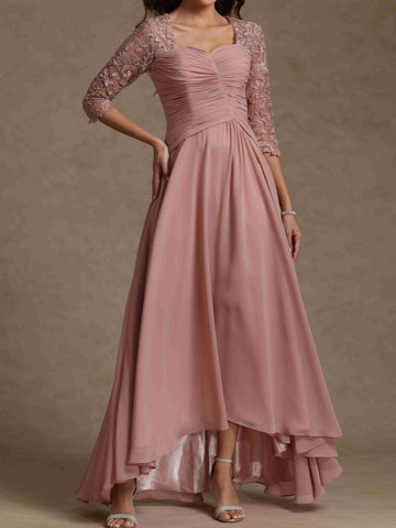 A-Line/Princess Sweetheart Half Sleeves Mother of the Bride Dresses With Lace