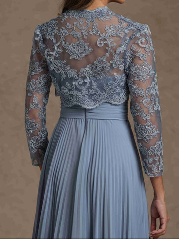 A-Line/Princess Sweetheart Long Sleeves Mother of the Bride Dresses With Applique