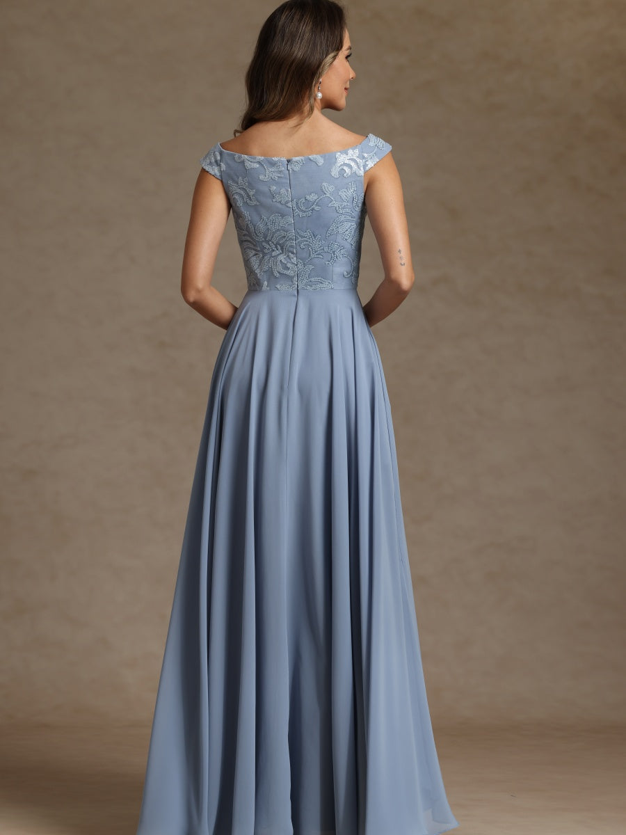A-Line/Princess Crew Neck Sleeveless Mother of the Bride Dresses With Sequins