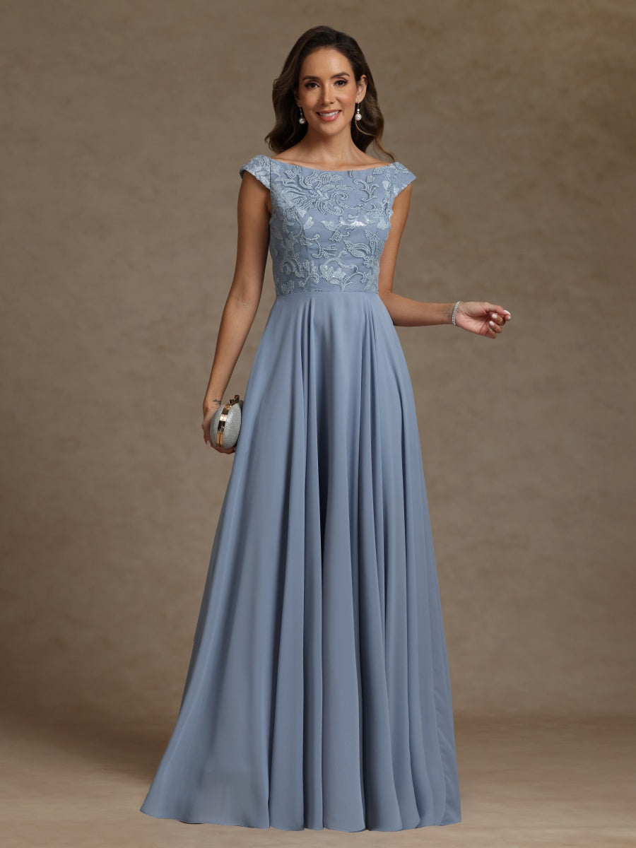 A-Line/Princess Crew Neck Sleeveless Mother of the Bride Dresses With Sequins