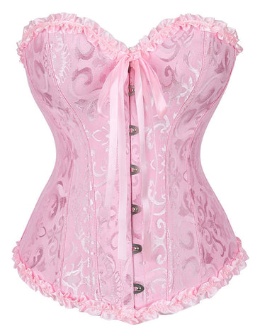 Women‘s Sexy Bavarian Push Up Lace Overbust Corsets for Wedding Party Birthday