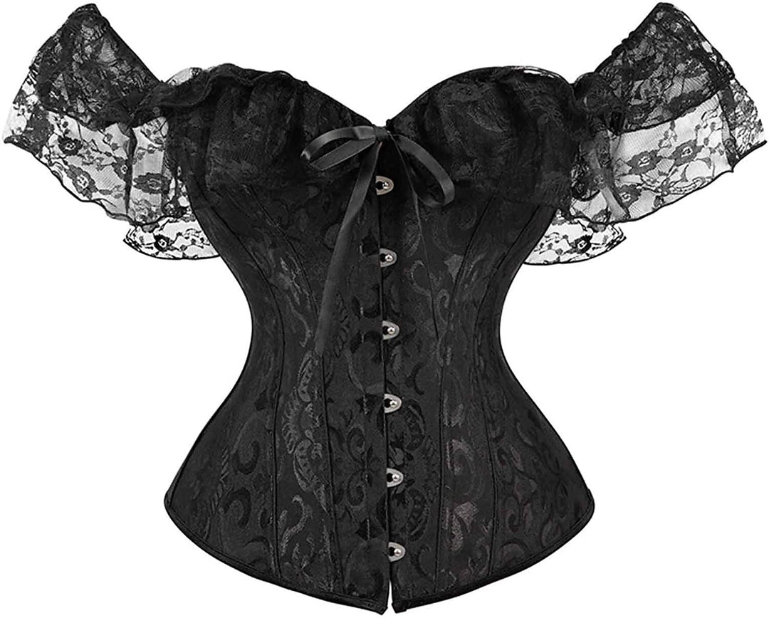 Women‘s Sexy Buckle Hook Push Up Lace Overbust Corsets for Wedding Party Birthday