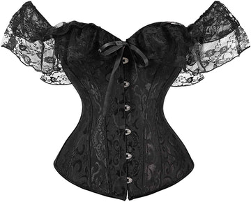 Women‘s Sexy Buckle Hook Push Up Lace Overbust Corsets for Wedding Party Birthday