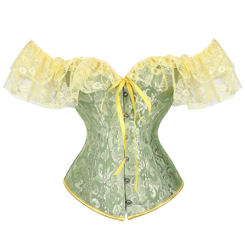 Women‘s Sexy Buckle Hook Push Up Lace Overbust Corsets for Wedding Party Birthday