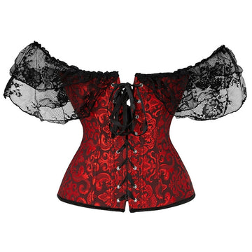 Women‘s Sexy Buckle Hook Push Up Lace Overbust Corsets for Wedding Party Birthday