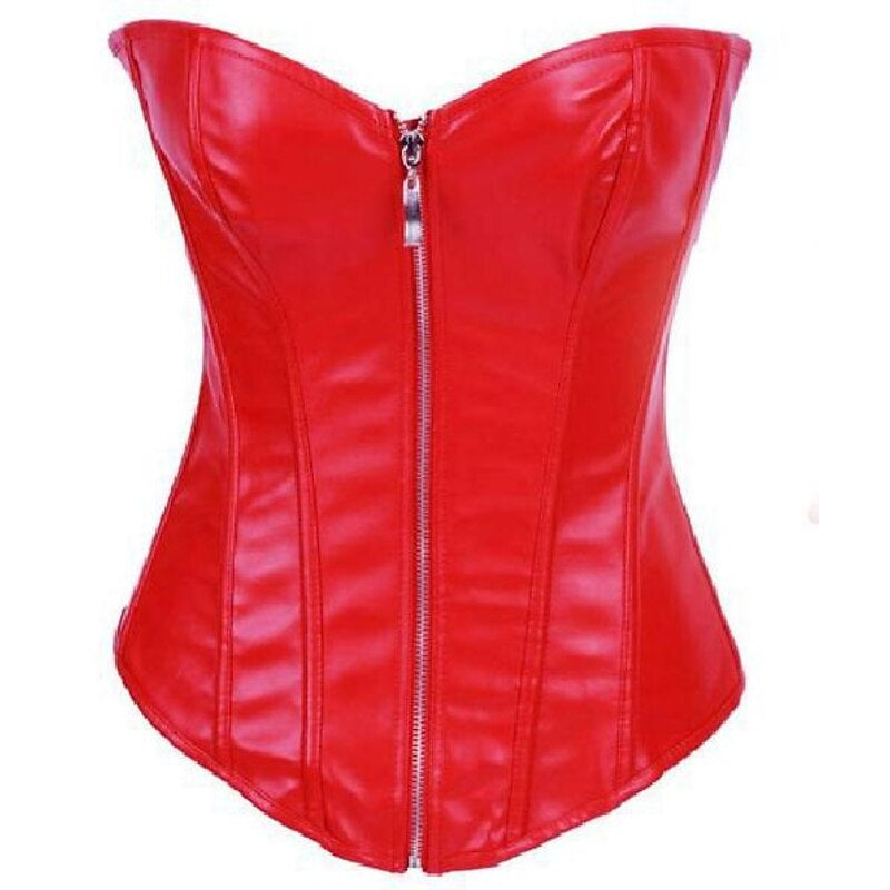 Women‘s Sexy Zipper Push Up Overbust Corsets for Wedding Party Birthday