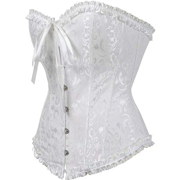 Women‘s Tummy Control Overbust  Jacquard Abstract Flower Hook & Eye Corsets for Wedding Party Birthday