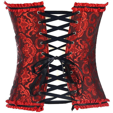 Women‘s Tummy Control Overbust  Jacquard Abstract Flower Hook & Eye Corsets for Wedding Party Birthday