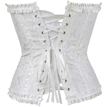 Women‘s Tummy Control Overbust  Jacquard Abstract Flower Hook & Eye Corsets for Wedding Party Birthday