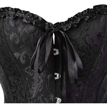 Women‘s Tummy Control Overbust  Jacquard Abstract Flower Hook & Eye Corsets for Wedding Party Birthday