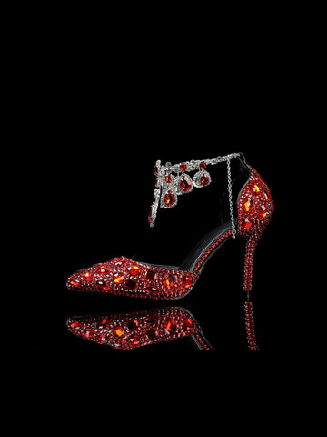 Women's Wedding Shoe Pumps Glitter Crystal Sequined Jeweled Bridal Shoes