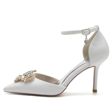 Women's Wedding Shoes Pointed Toe Delicate Rhinestone Luxurious Bridal Shoes