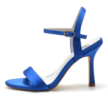 Women's Wedding Shoes Opened Toe High Heel Elegant Simple Buckle Bridal Shoes