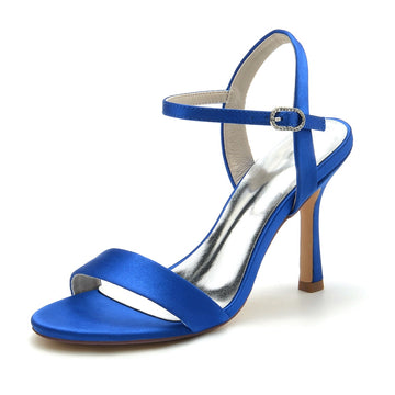 Women's Wedding Shoes Opened Toe High Heel Elegant Simple Buckle Bridal Shoes