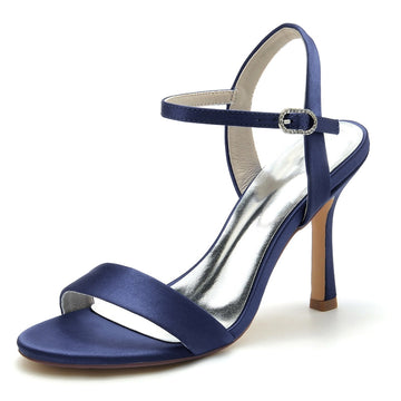 Women's Wedding Shoes Opened Toe High Heel Elegant Simple Buckle Bridal Shoes