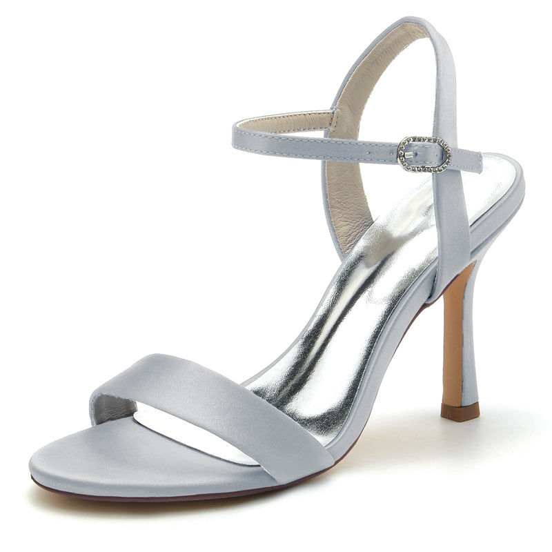 Women's Wedding Shoes Opened Toe High Heel Elegant Simple Buckle Bridal Shoes