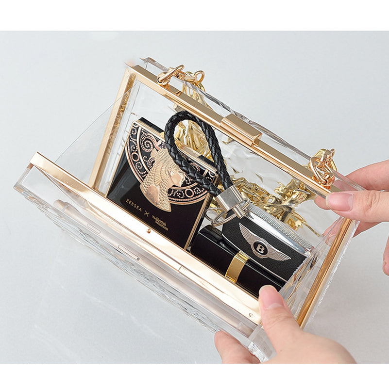 Coffee Acrylic Chic Daily High-End Jelly Clutch Bag