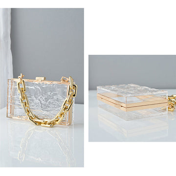 Coffee Acrylic Chic Daily High-End Jelly Clutch Bag