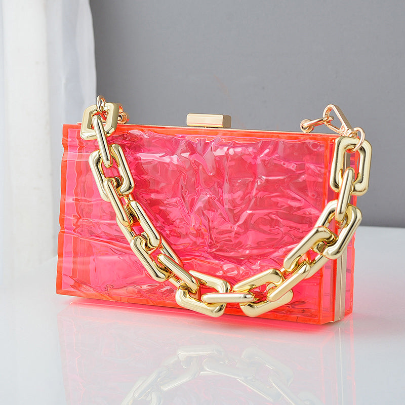 Coffee Acrylic Chic Daily High-End Jelly Clutch Bag