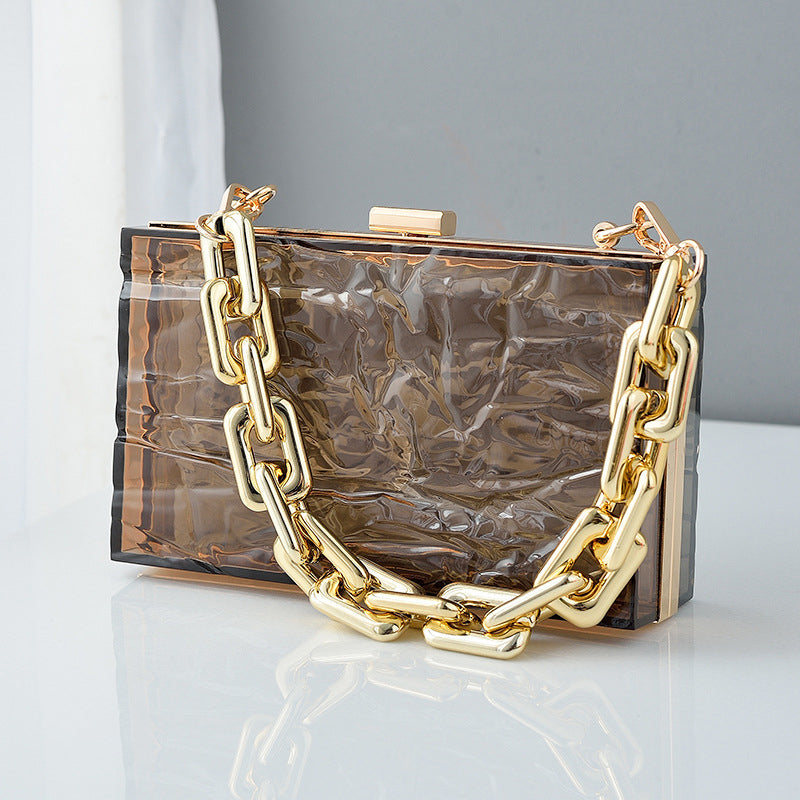 Coffee Acrylic Chic Daily High-End Jelly Clutch Bag
