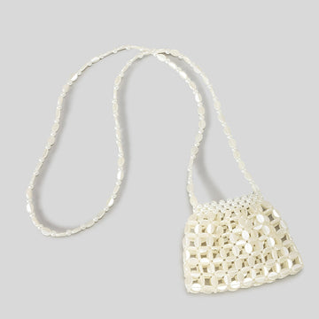 Chic Acrylic Sequins Elegant Weave Chain Evening Clutch Bag with Beadings