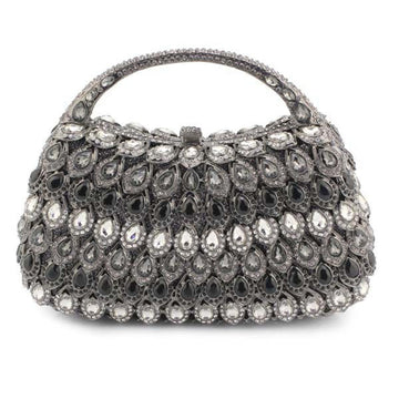 Retro Luxurious Wedding Party Evening Square HandBag with Rhinestone