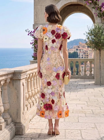 Mermaid/Trumpet Short Sleeves Wedding Guest Dress with Flower