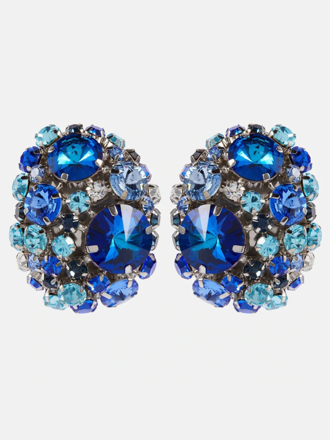 Large Round Exaggerated Rhinestone Stage Earrings