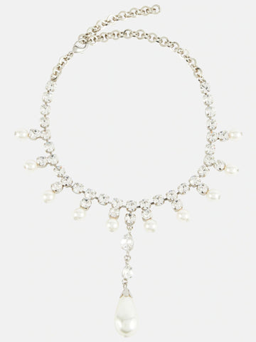 Fashion Simple Pearl Diamond Tassel Sparkling Necklace Accessories