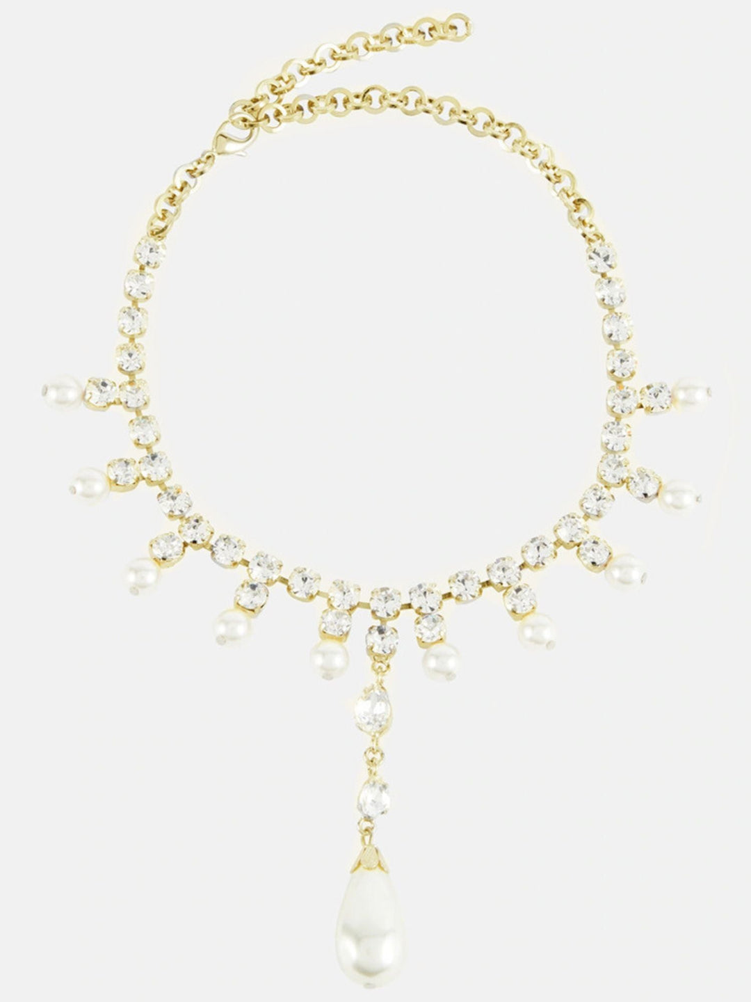 Fashion Simple Pearl Diamond Tassel Sparkling Necklace Accessories