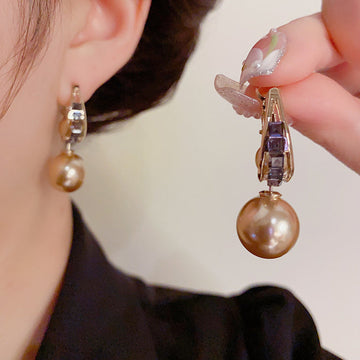 Elegant Two Piece Minimalist Rhinestone Earrings