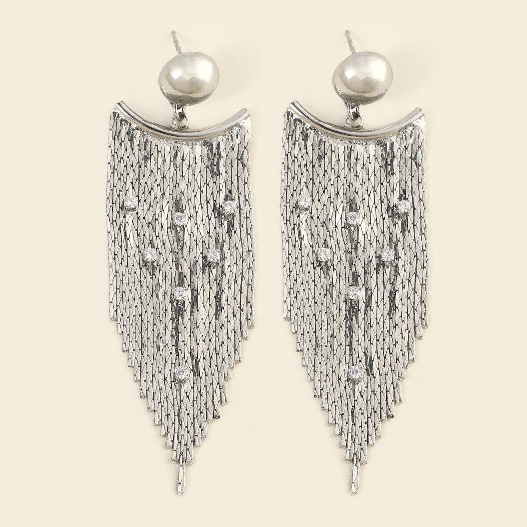 Vintage Gold Wire Chain Tassel Fashion Earrings