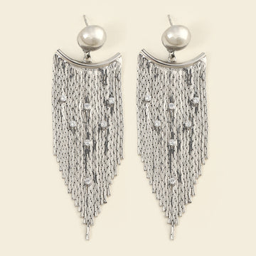 Vintage Gold Wire Chain Tassel Fashion Earrings