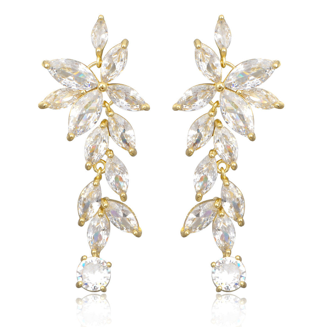 Elegant Classic Daily Long Diamond Earrings